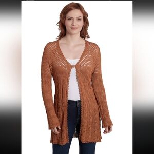 SKYE'S THE LIMIT Perforated Long Cardigan